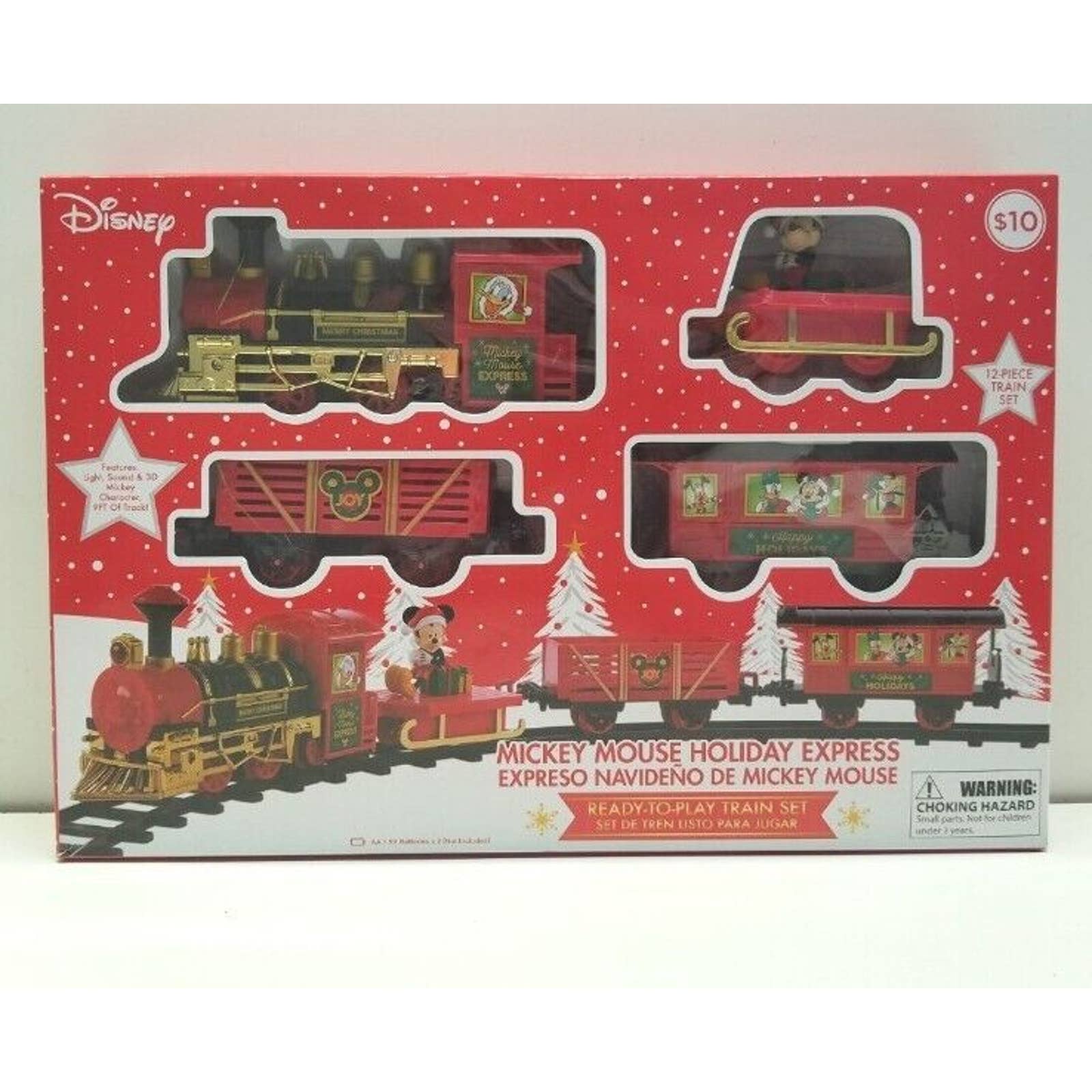 NEW Disney Mickey Mouse Holiday Express 12 Piece Christmas Train Set decor