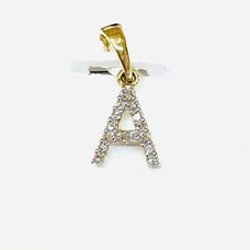 Real Diamond Pendant 10K Gold Initial A