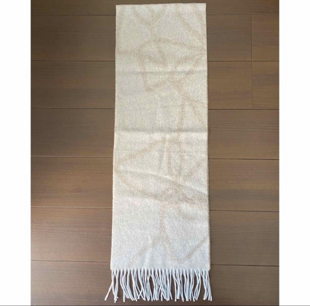 JILL STUART Scarf 28×180cm 100% Cashmere Gray ②