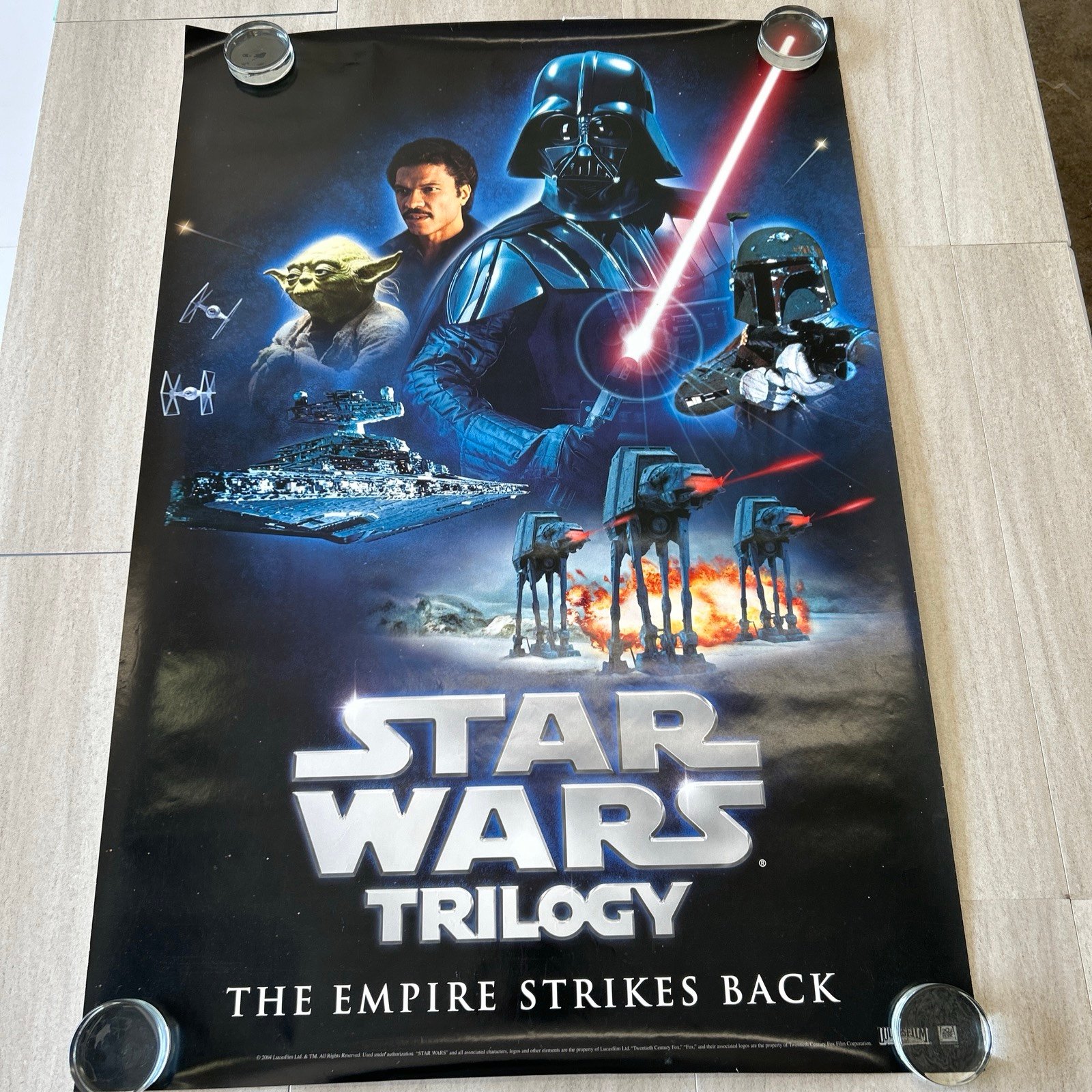 EMPIRE STRIKES BACK MOVIE POSTER STAR WARS TRILOGY 1994 Original Video One Sheet