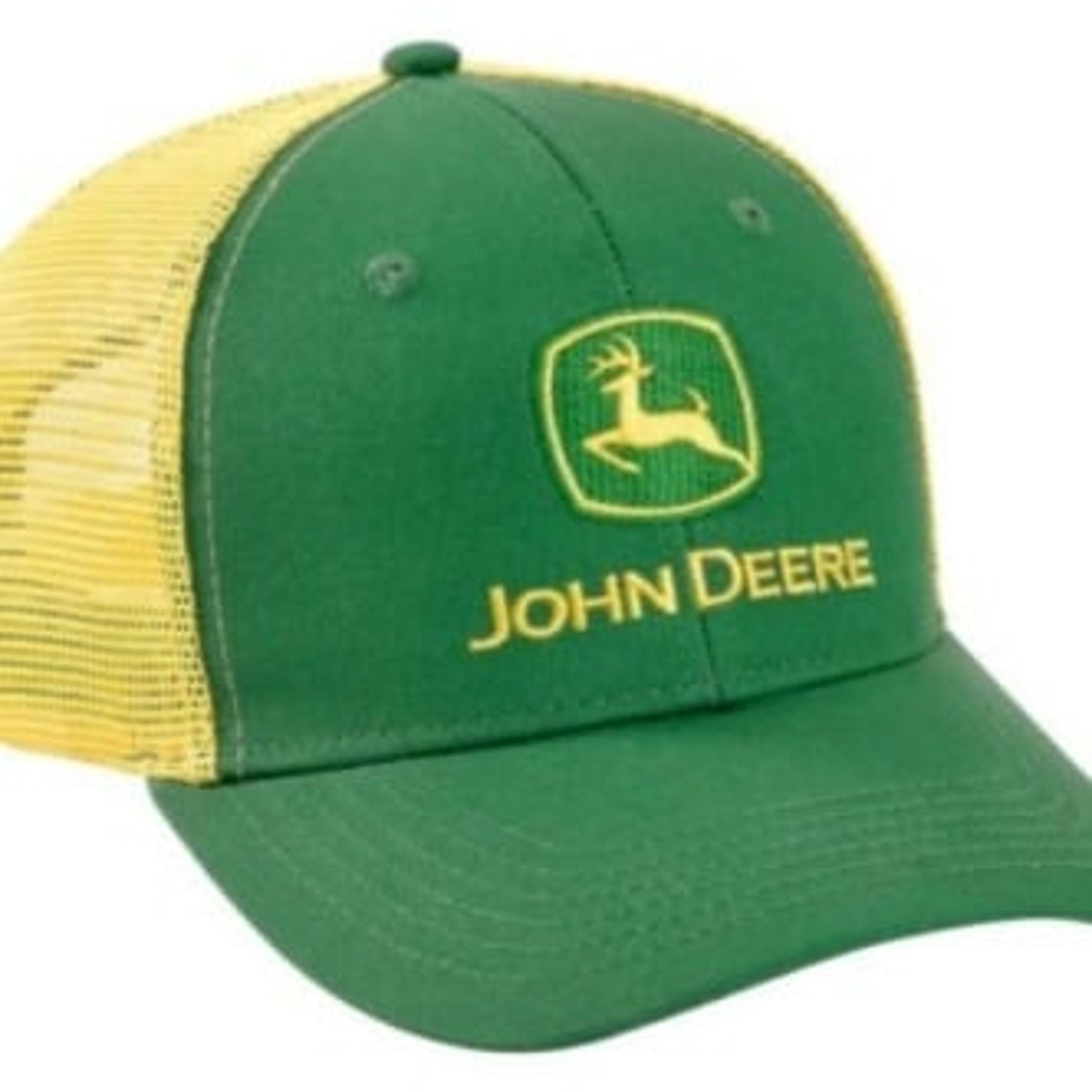 Retro Vintage Style John Deere Officially  Licensed Green / Yellow Mesh Hat Cap