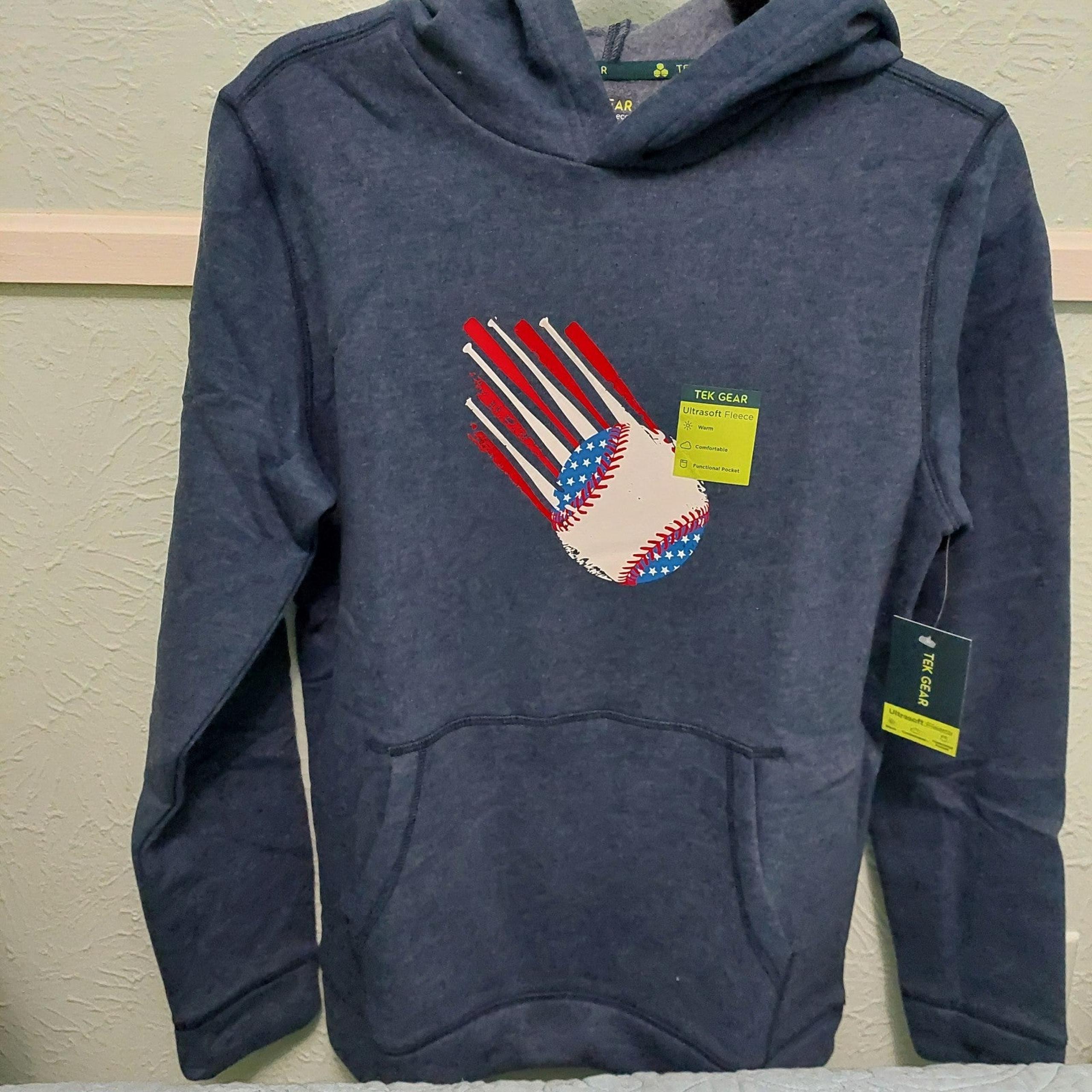 Tek Gear Ultrasoft Fleece Hoodie XL (18/20) Baseball Graphic