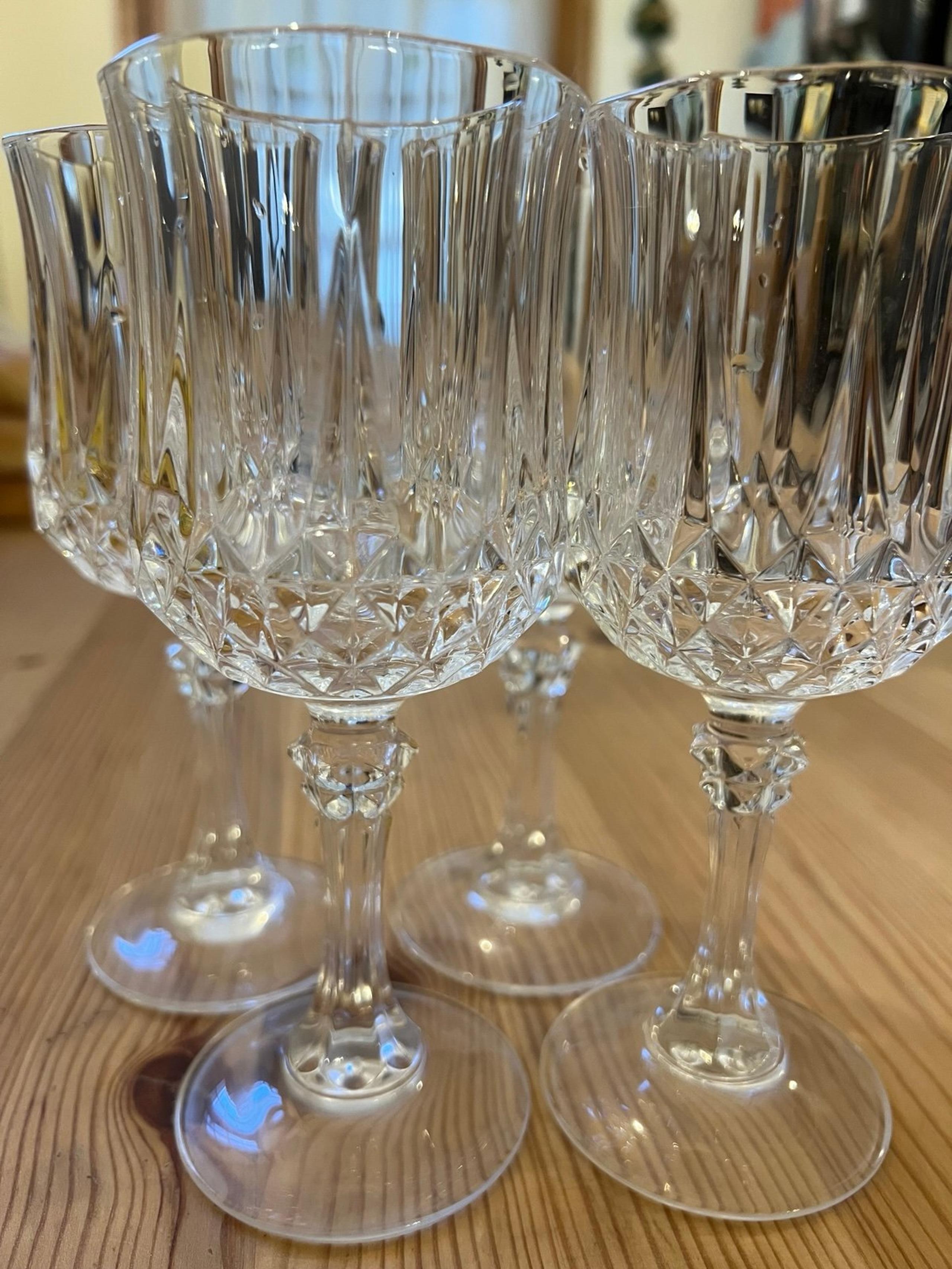 Vintage Cristal D'Arques Durand Longchamp Crystal Wine Glasses
