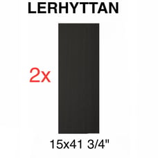 (2)x IKEA LERHYTTAN 15x41 3/4 black stained cover panel 603.559.22