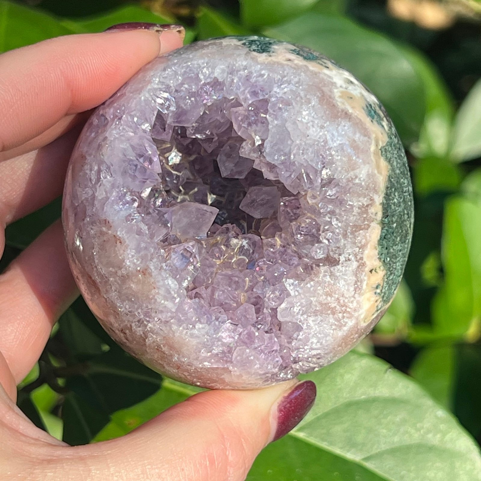 Pink Amethyst Crystal Druzy Sphere 69mm