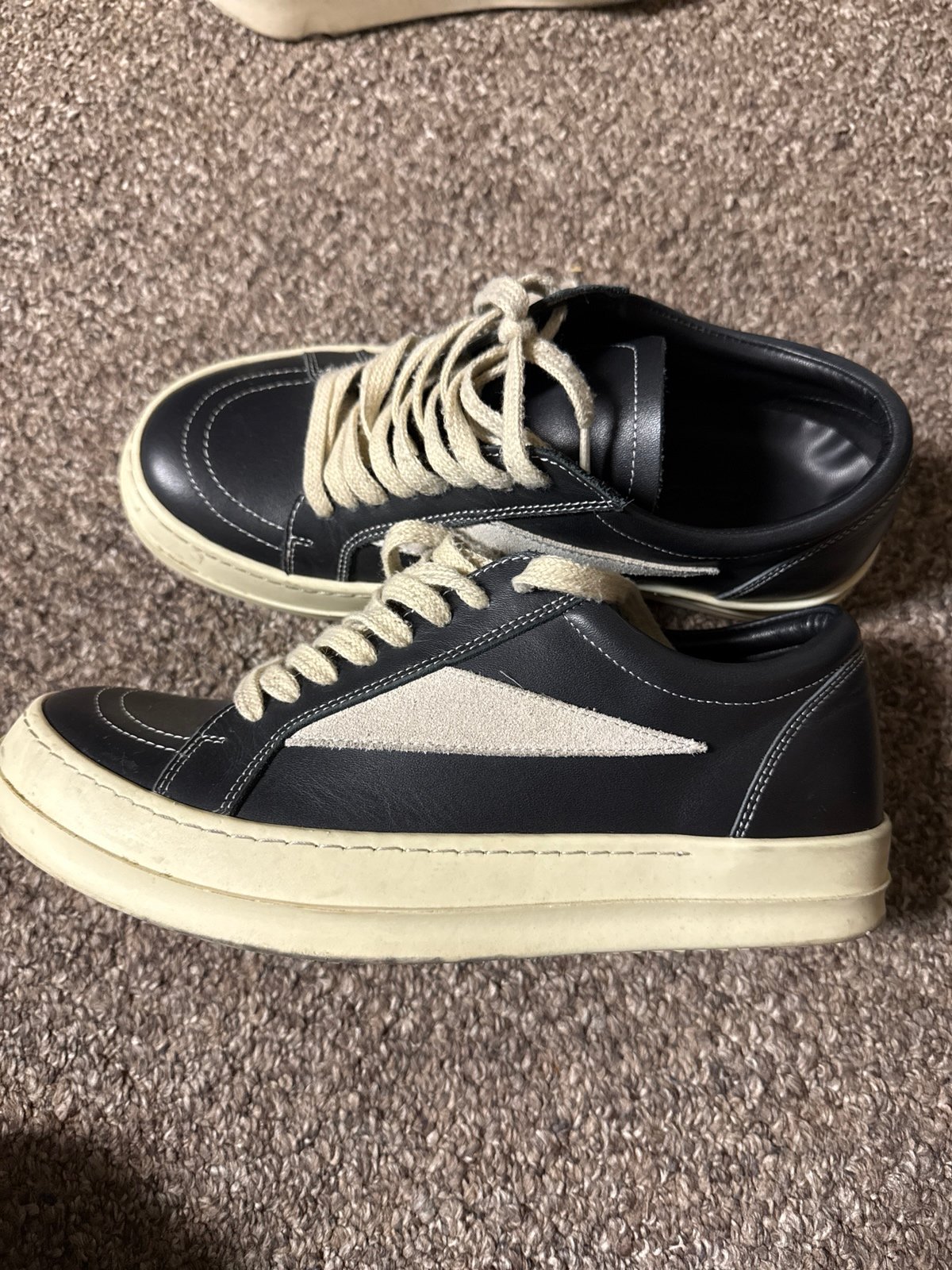 Rick Owens SNEAKERS Side Zip Leather High Top Mens 44EU/11US