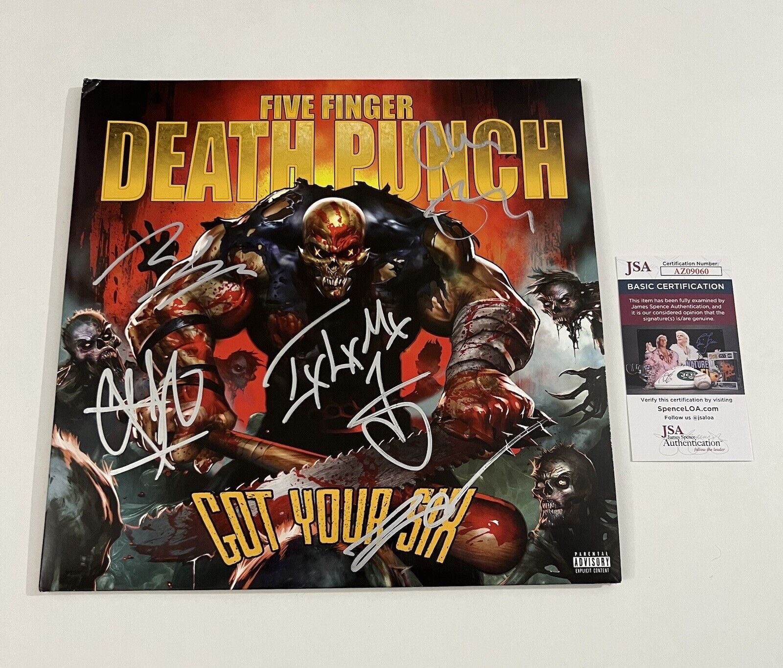 FIVE FINGER DEATH PUNCH SIGNED GOT YOUR SIX VINYL RECORD IVAN MOODY +4 JSA COA
