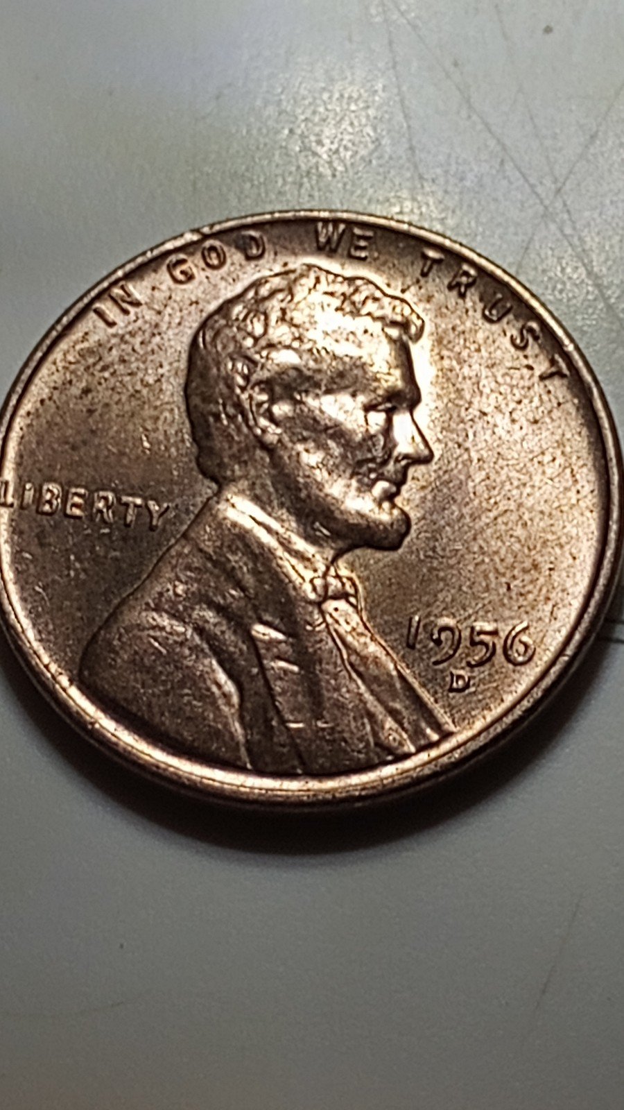 1956 D Lincoln wheat back penny very bold strike