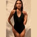 Free People Larissa Snap Button Tank Bodysuit in Black