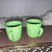 Jadite antique teacup pair milkglass