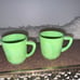 Jadite antique teacup pair milkglass