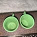 Jadite antique teacup pair milkglass