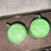 Jadite antique teacup pair milkglass