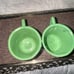 Jadite antique teacup pair milkglass