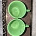 Jadite antique teacup pair milkglass