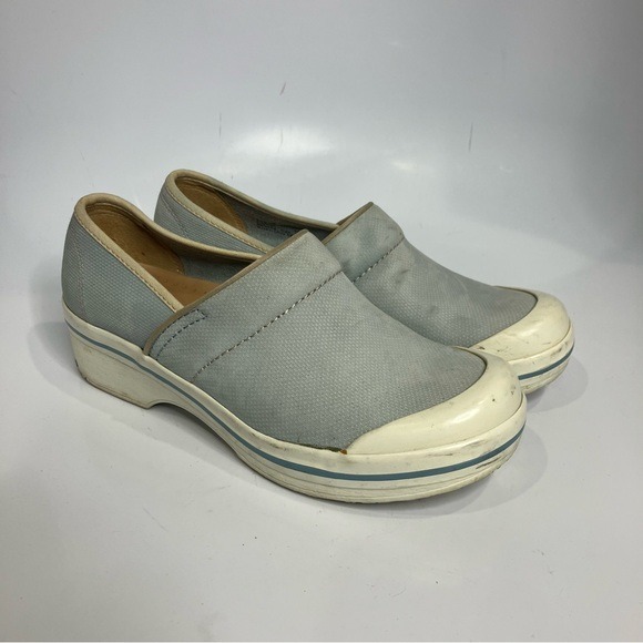 Vintage Dansko light blue canvas clogs size 39