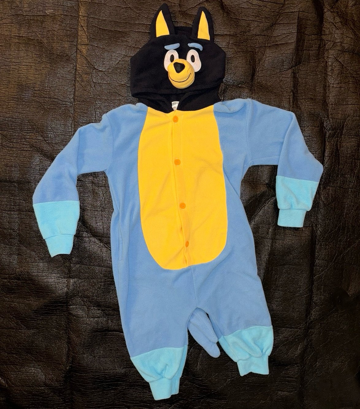 Hututu Bluey Fleece Costume Button Up Onesie Dress Up PJ Pretend Play Disney 5T