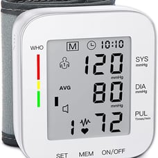 Accurate Wrist Blood Pressure Monitor: Large LCD Display, Adjustable Cuff - 90x2