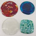 Set of 4 gemstone looking flat glass paperweights leftover glass slag