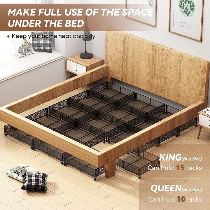 1pc Metal Detachable Storage Box With Wheels-hgkjmh