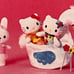 VINTAGE SANRIO 2003 HELLO KITTY SWAN FINGER PUPPET SET CRUISE NIB NEW