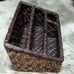 Vintage Rectangle Wicker / Rattan Woven Desk Organizer 4 Section