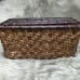 Vintage Rectangle Wicker / Rattan Woven Desk Organizer 4 Section