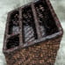 Vintage Rectangle Wicker / Rattan Woven Desk Organizer 4 Section