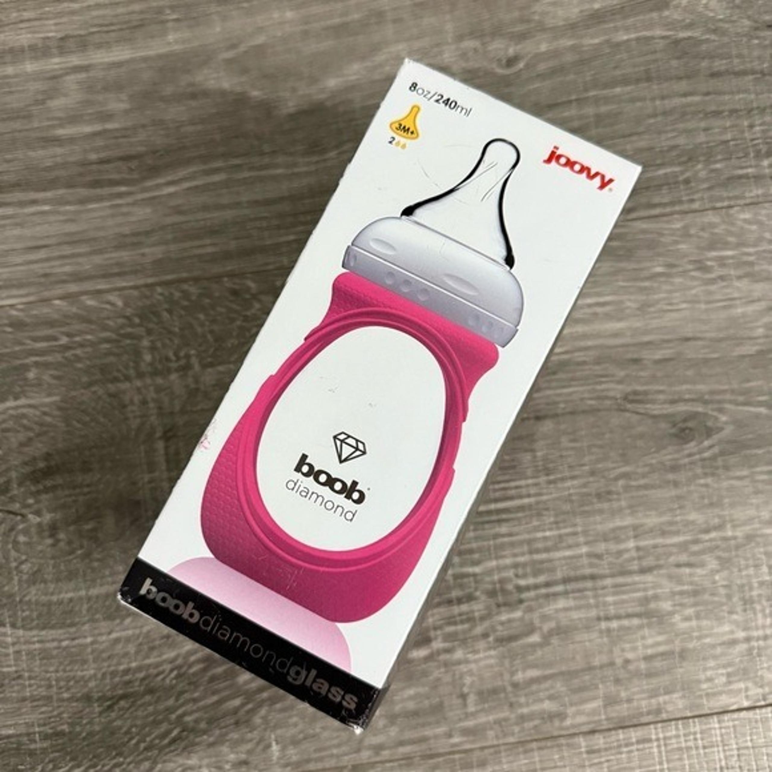 NIB Joovy Diamond Pink Baby Bottle 3M+ 9 oz
