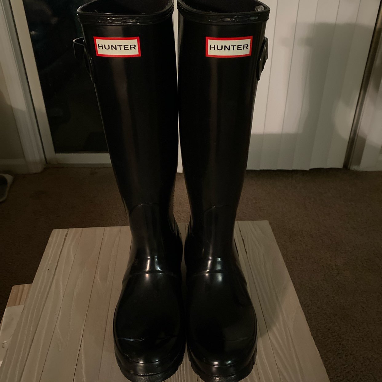 Tall Navy Hunter boots size 7