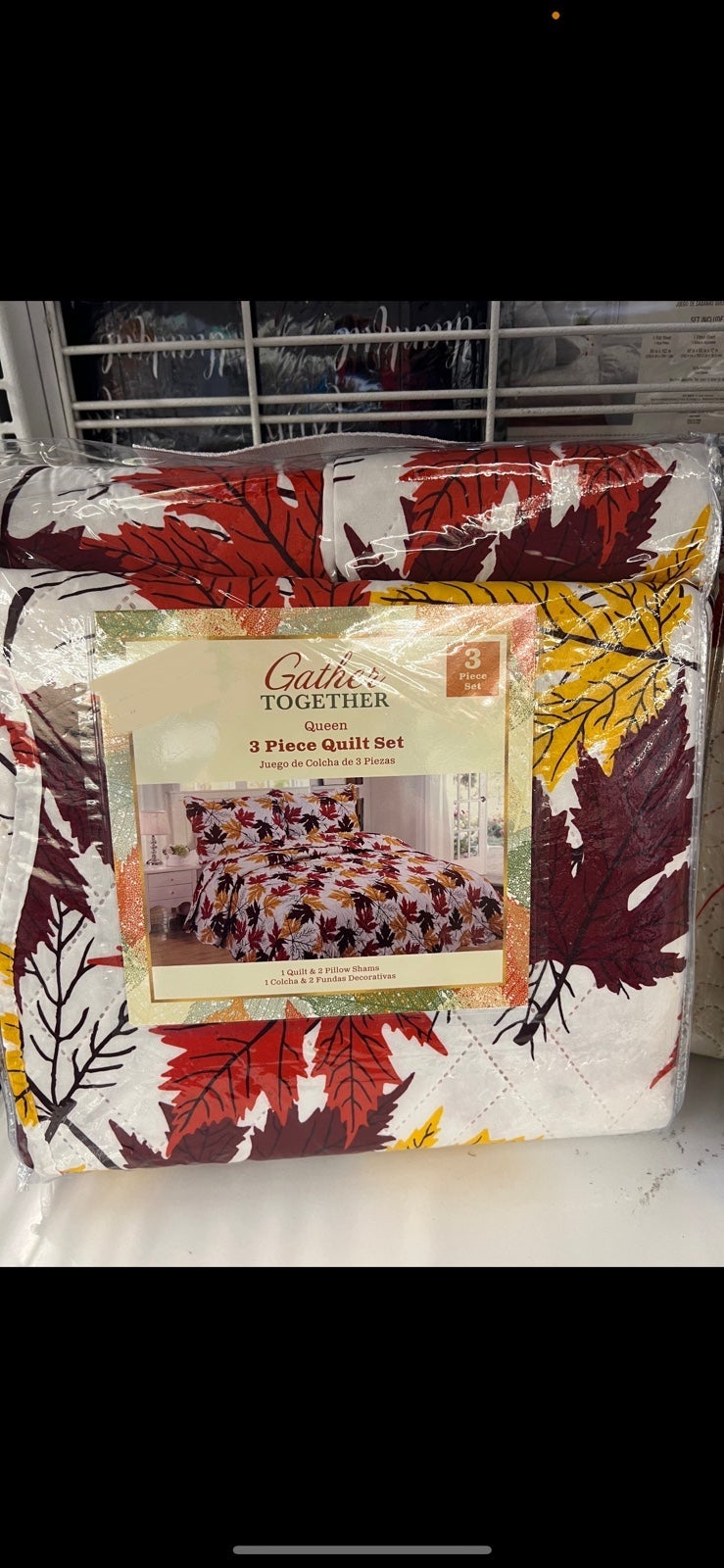 Autumn Fall QUEEN 3 Piece Quilt Set
