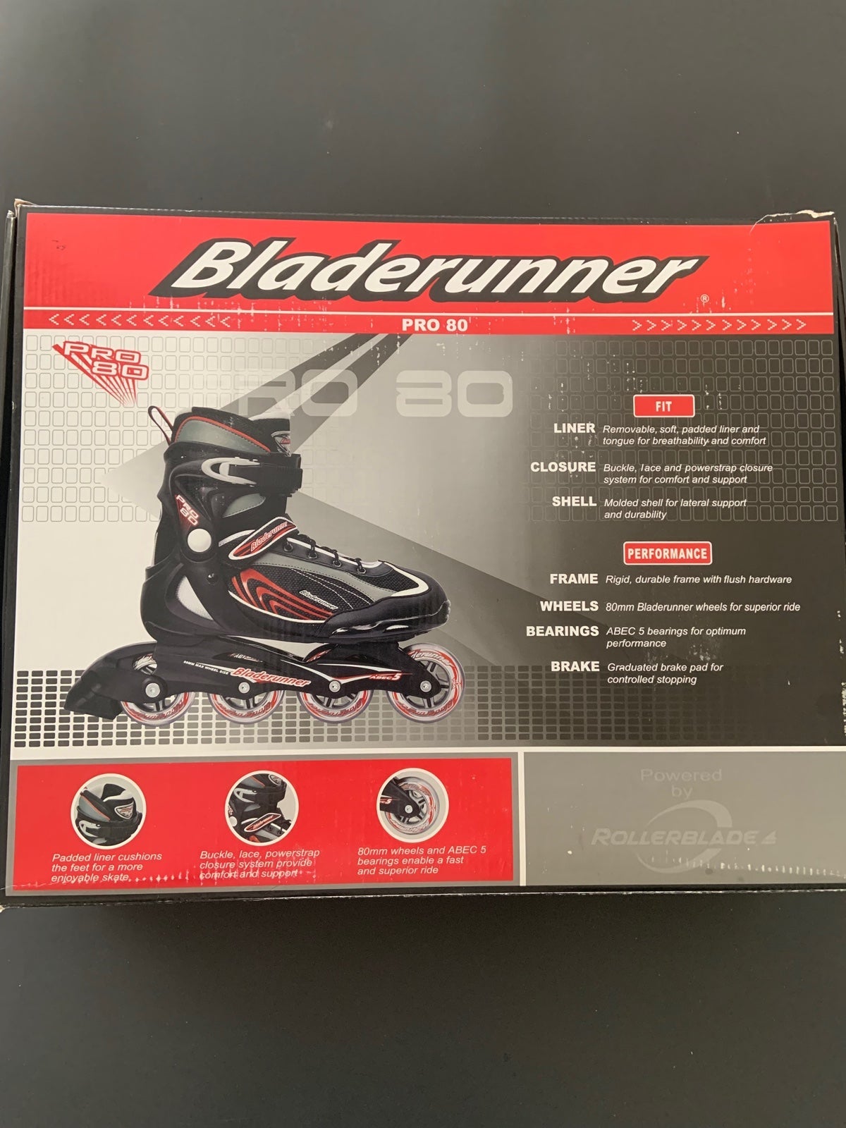 Bladerunner Pro 80 Men’s inline skates size 9