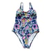 ROBERTA ROLLER RABBIT One Piece Chachas Scoop Multi Swimsuit Floral White Blue