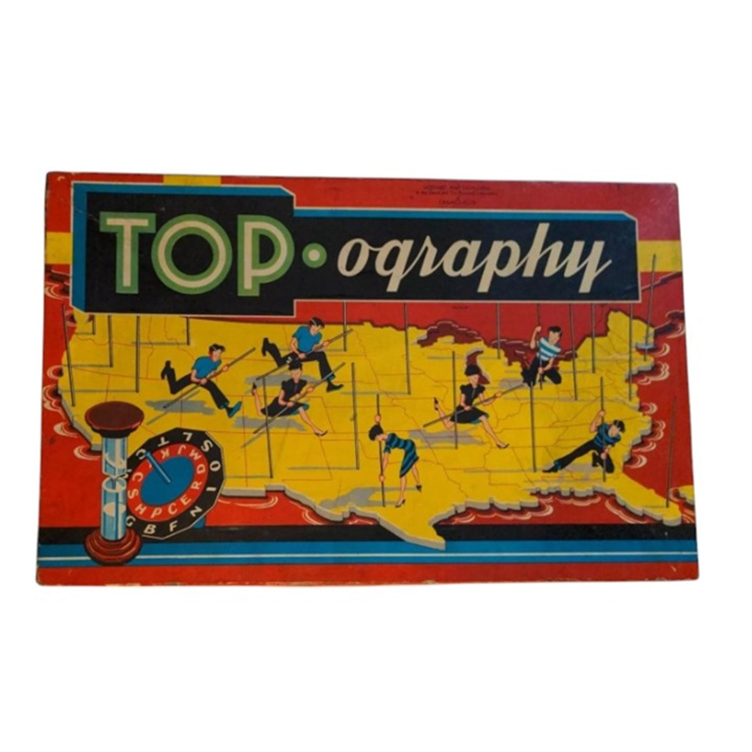 1954 Topography Board Game Cadaco Ellis Complete