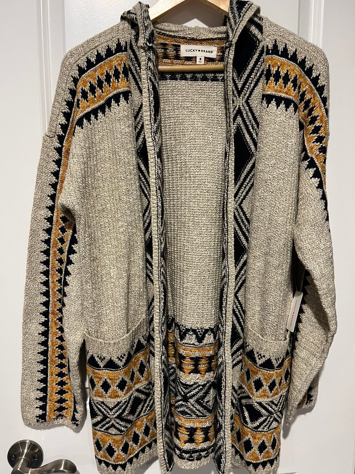 Lucky Brand Womens Hooded Long Cardigan medium