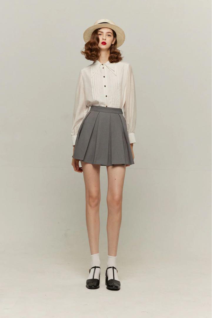 【TNEWTIES】High Waist Pleated Skirt