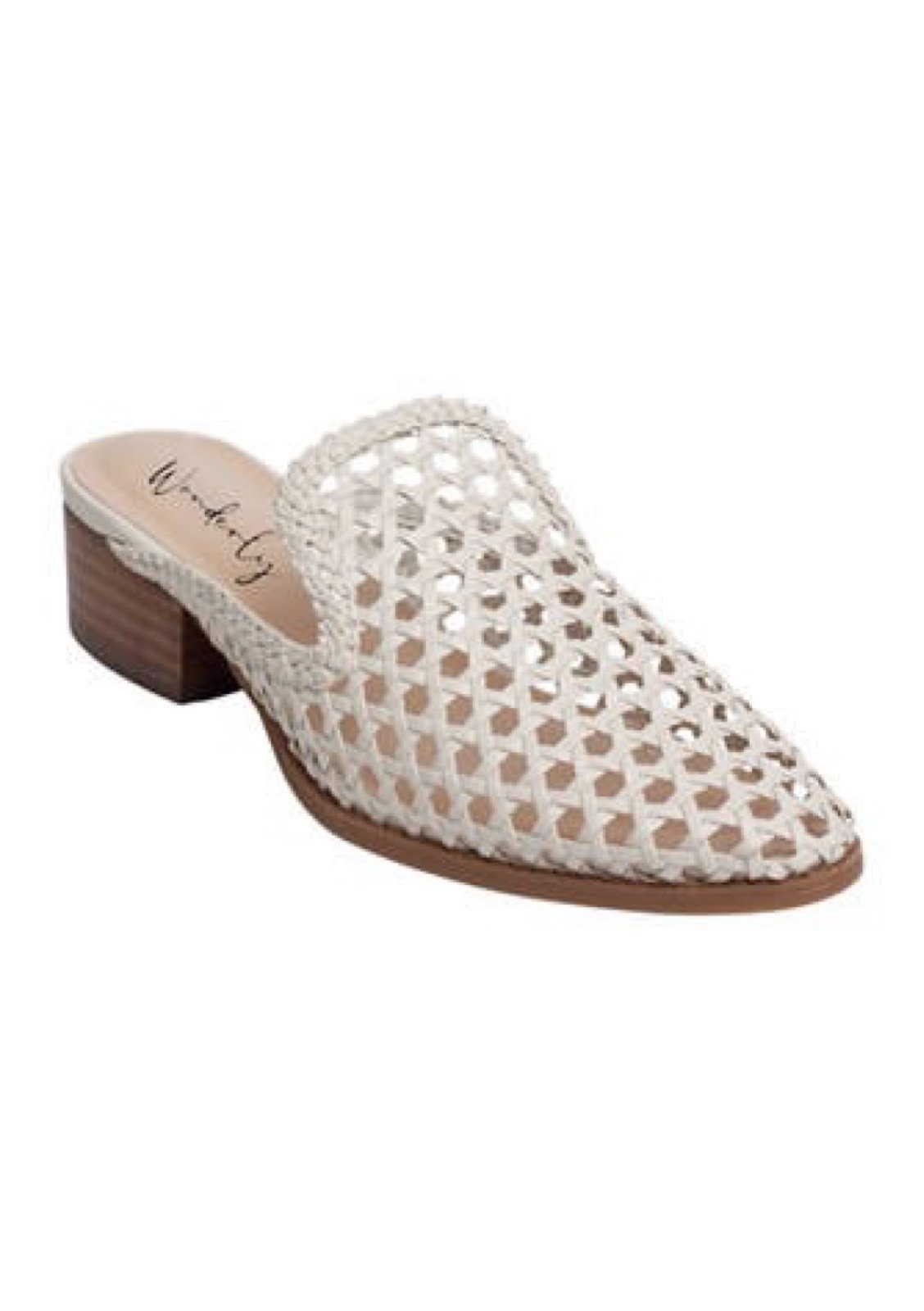 Wonderly Waker Woven Bone Ivory Mules