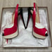 Christian Louboutin pumps, open toe, pin heel, size 24cm.