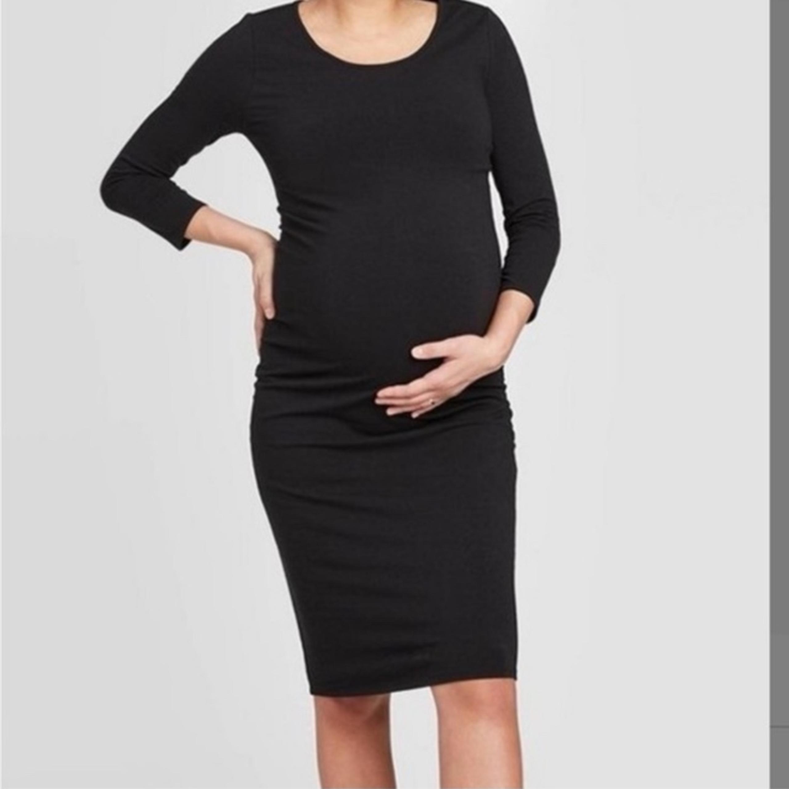 Ingrid & Isabel Maternity Three NWT Quarter Sleeve Body Con Dress Black XL