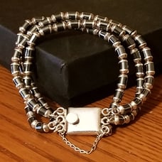 Rare Silpada Sterling Silver Hematite Bracelet