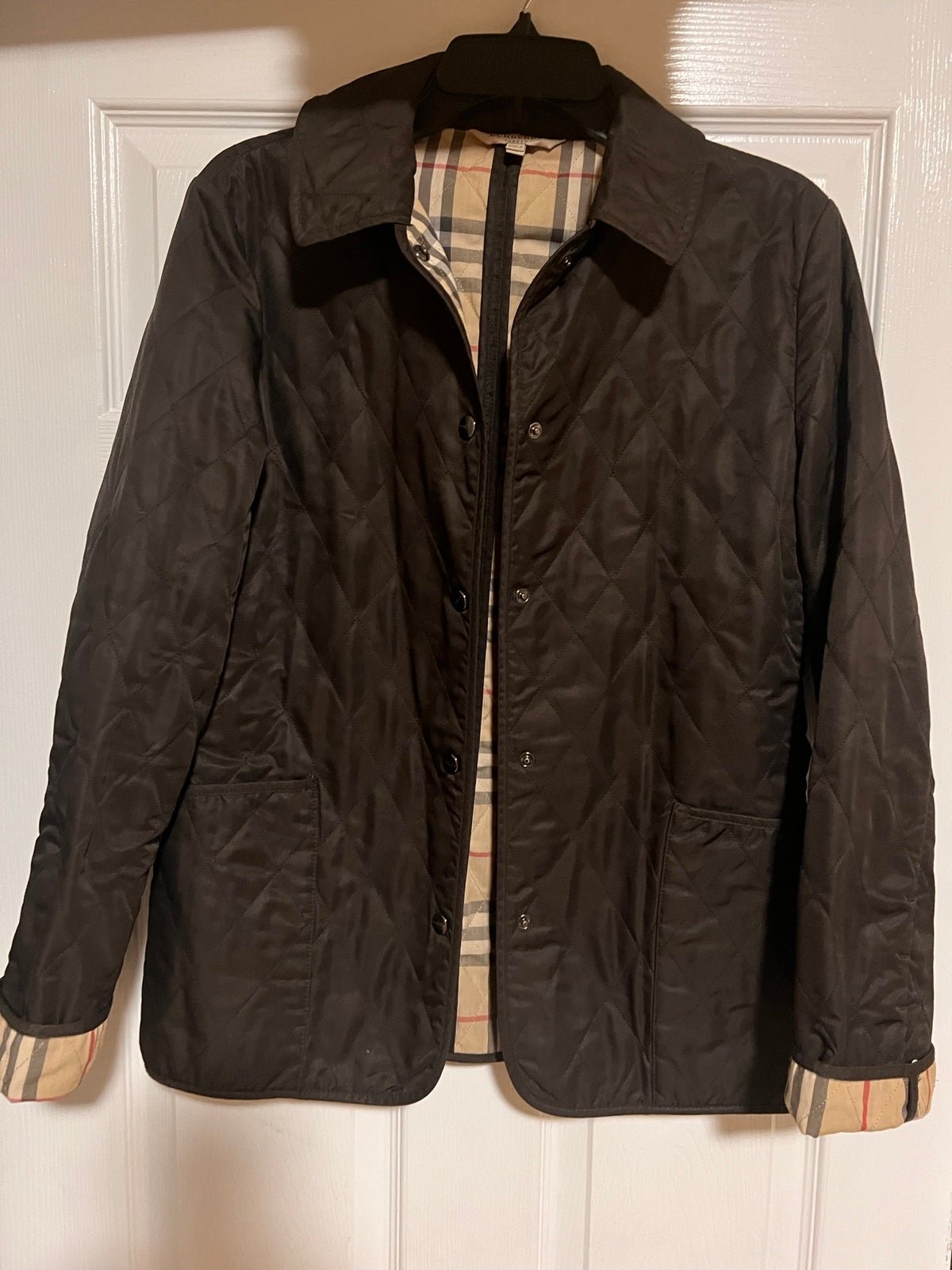 BURBERRY QUILTED WOMENS BROWN JACKET SIZE SMALL