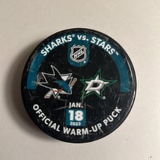 Official NHL warmup puck Sharks vs Stars