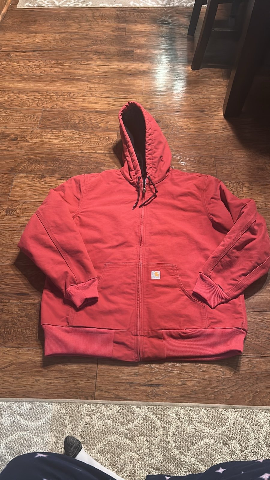 Vintage Carhartt Pink Red Hooded Jacket Coat Women's Size L (12-14) WJ130 624