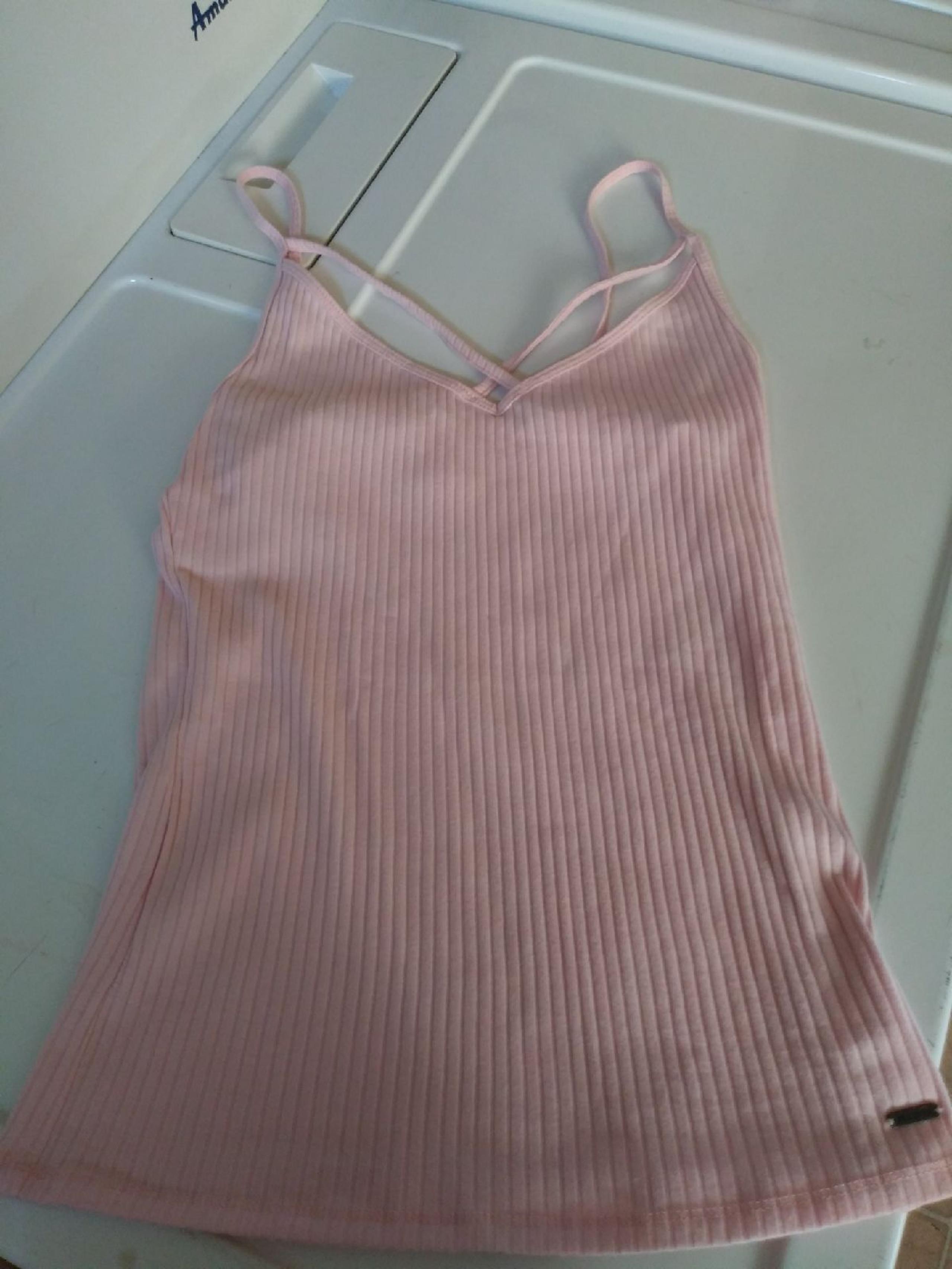 Pink strappy tank top