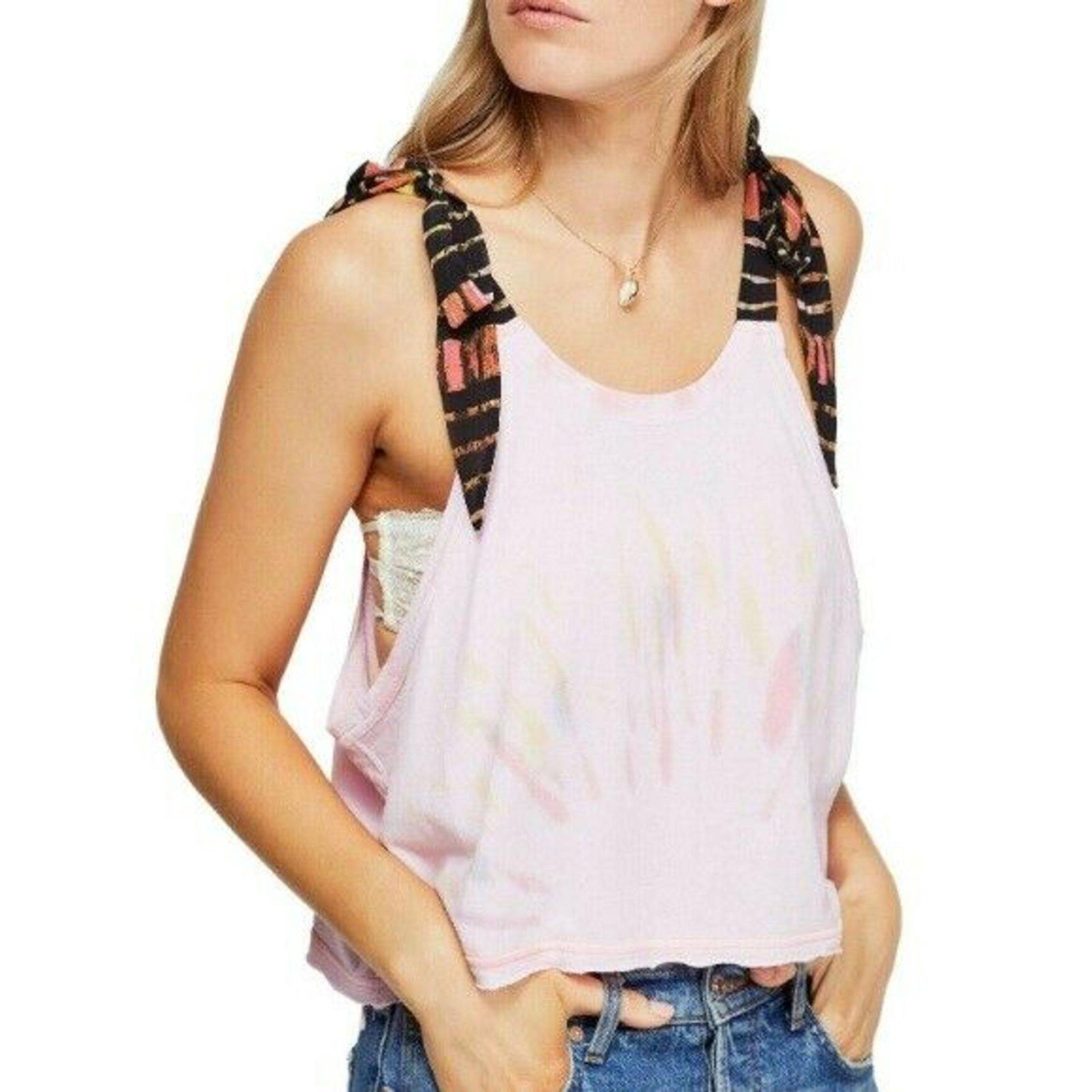 Free People Cotton Crop Tank Top Pink