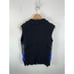 Free People Bubble Puffer Vest Knit Back Mock Neck Full Zip Blue Black Sz Large