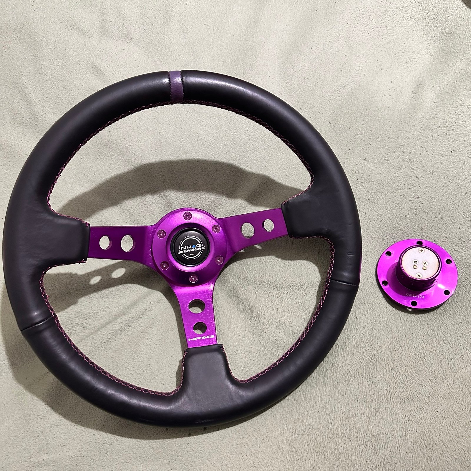 NRG Purple Steering Wheel and Quick Release Set