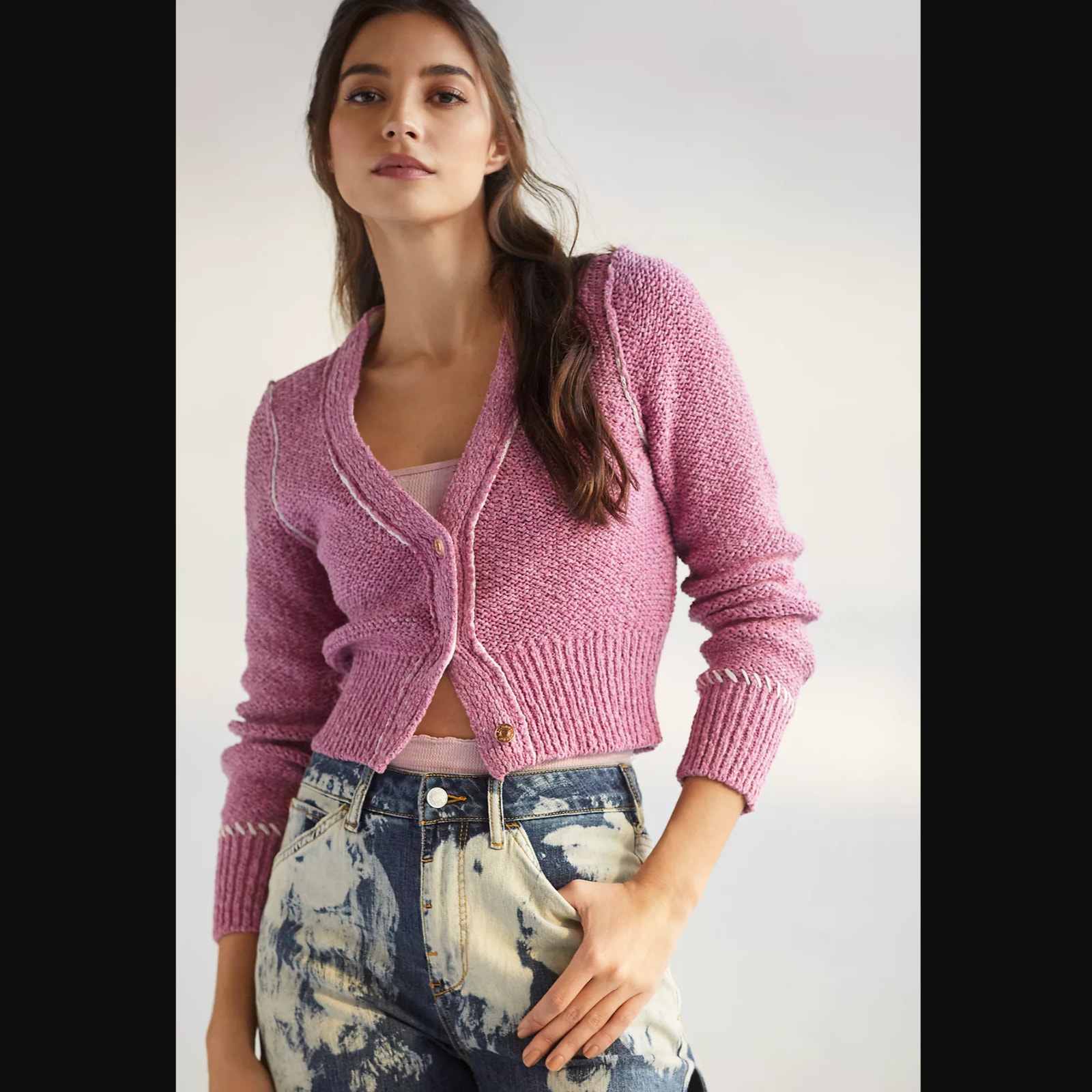 Anthropologie Pilcro Icon Pink Women's Cardigan - New Size Small