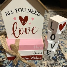 Valentine's Day Decorations Heart Decor Faux Books, 8 Pcs