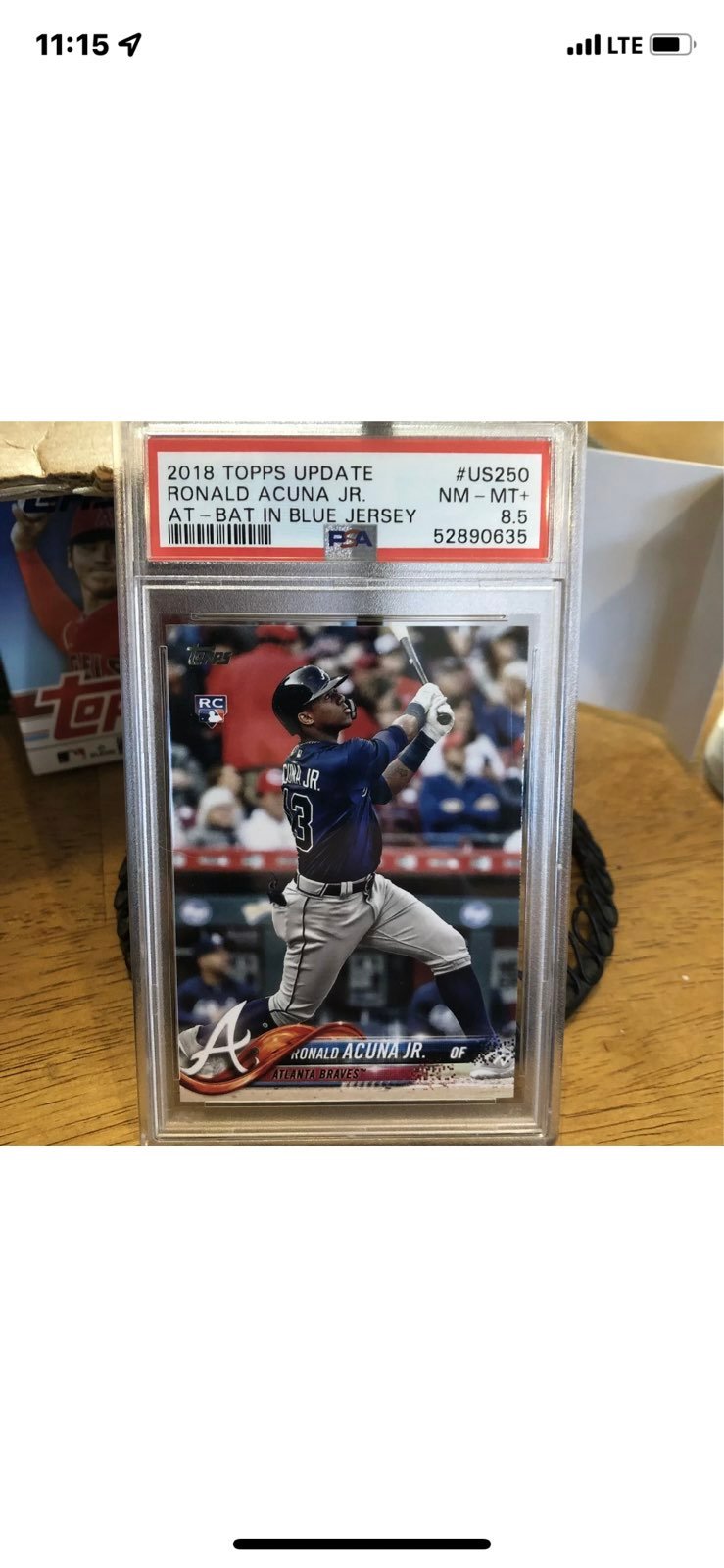 2018 Topps Update Ronald Acuna Jr. RC #US250 PSA 8.5 Braves (blue Jersey)!!!